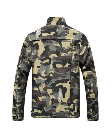 Distressed Camo Denim Jackets - Constantly Create Shop
